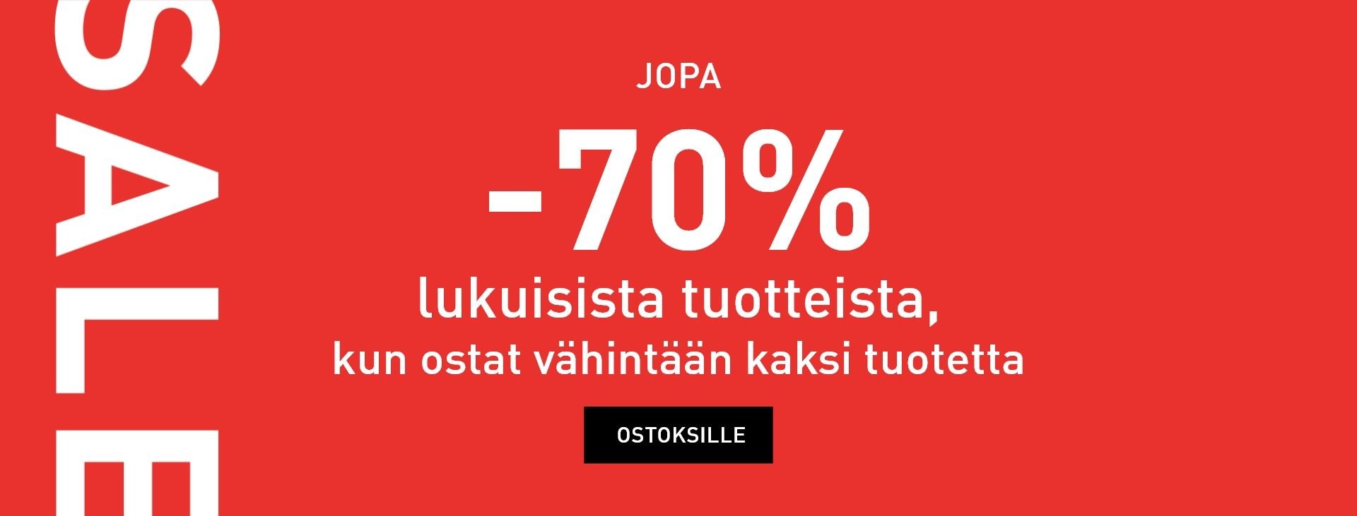 Paljon tuotteita jopa -70% talvialesta, kun ostat vähintään kaksi tuotetta