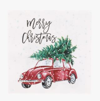 Christmas car paperiservetit moniväri/valkoinen