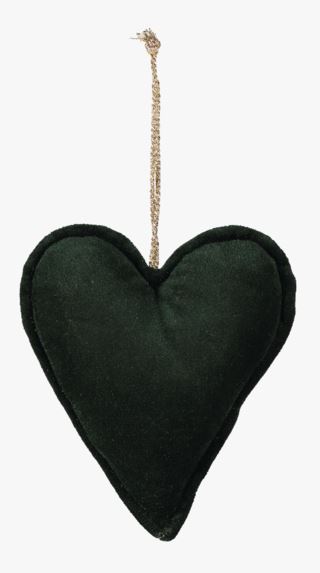 hemtex Velour heart koriste tummanvihreä